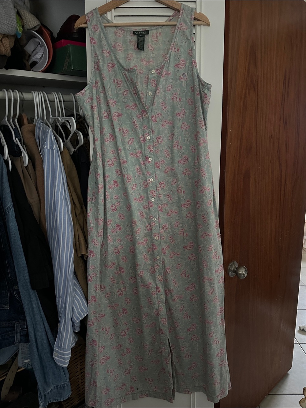 Ralph Lauren Vintage Shelter Island Button Front Maxi dress